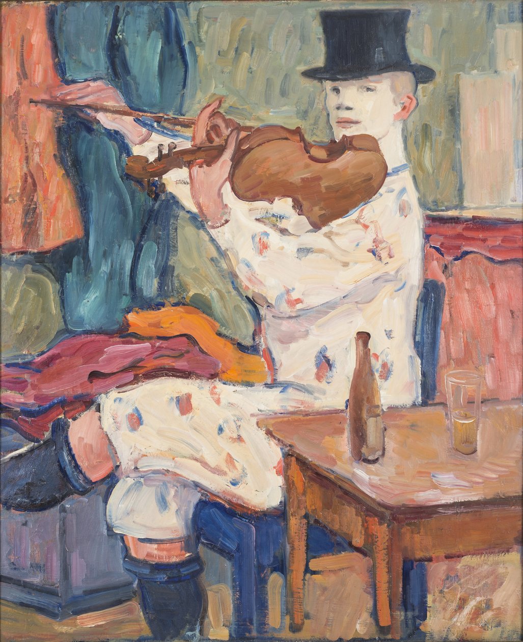 Egy bohóc hegedül, 1915 alkotó: Gosta von Hennigs