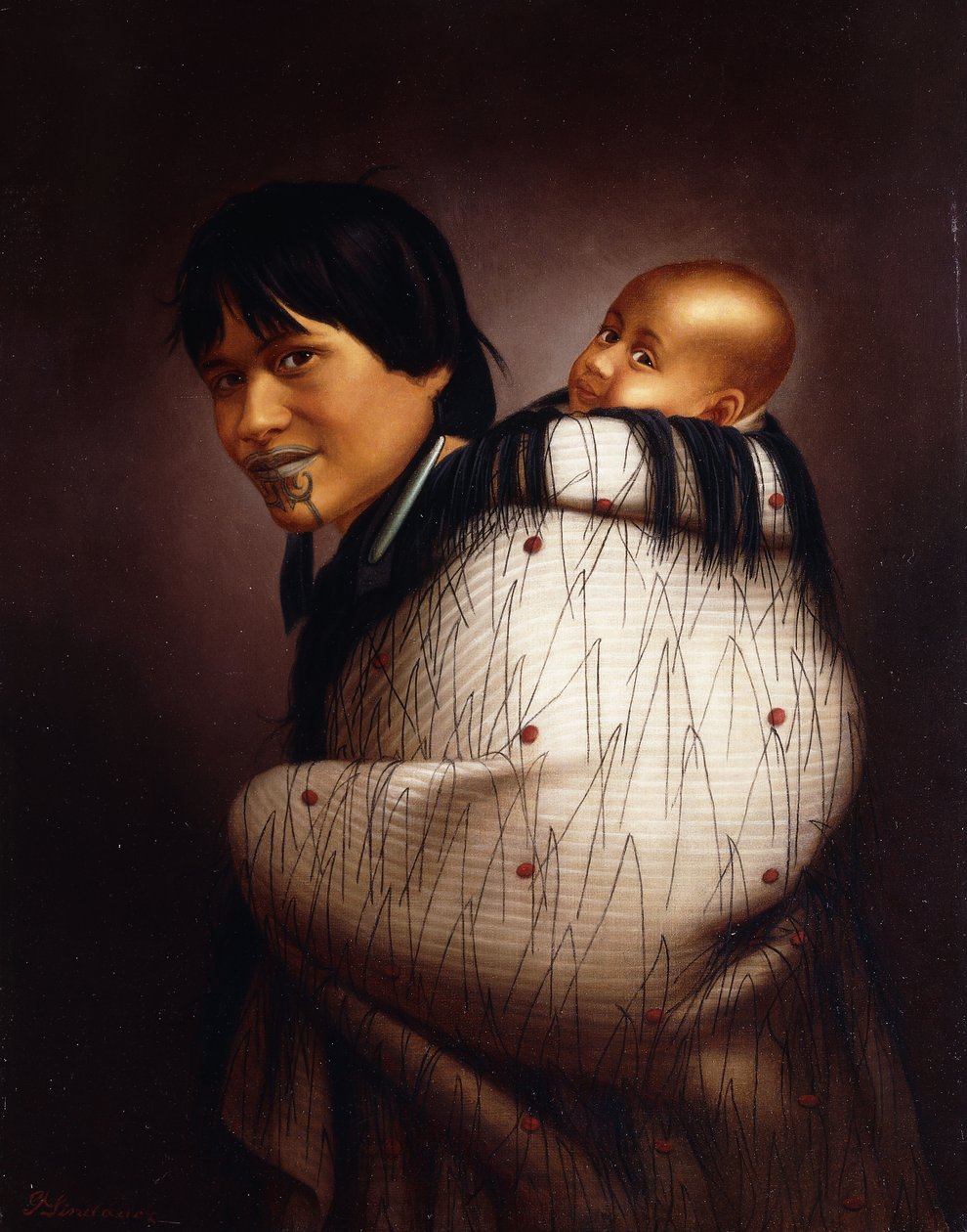 Ana Rupene és gyermeke, alkotó: Gottfried Lindauer