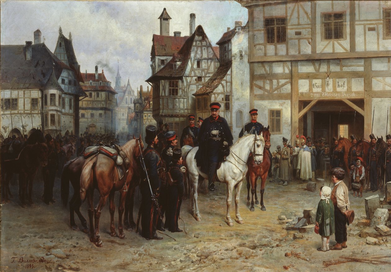 Blücher tábornok a kozákokkal Bautzenben, 1885 alkotó: Gottfried Willewalde