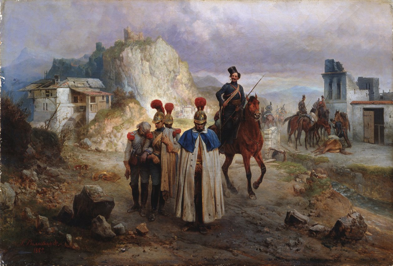 A fogságba esett francia férfiak 1814-ben, 1885-ben alkotó: Gottfried Willewalde