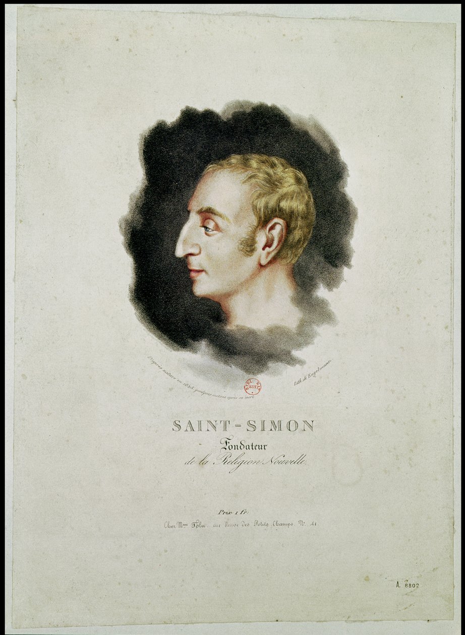 Claude Henri de Rouvroy, Saint-Simon gróf (1760-1825) portréja röviddel halála után, 1825 alkotó: Gottfried or Godefroy Engelmann