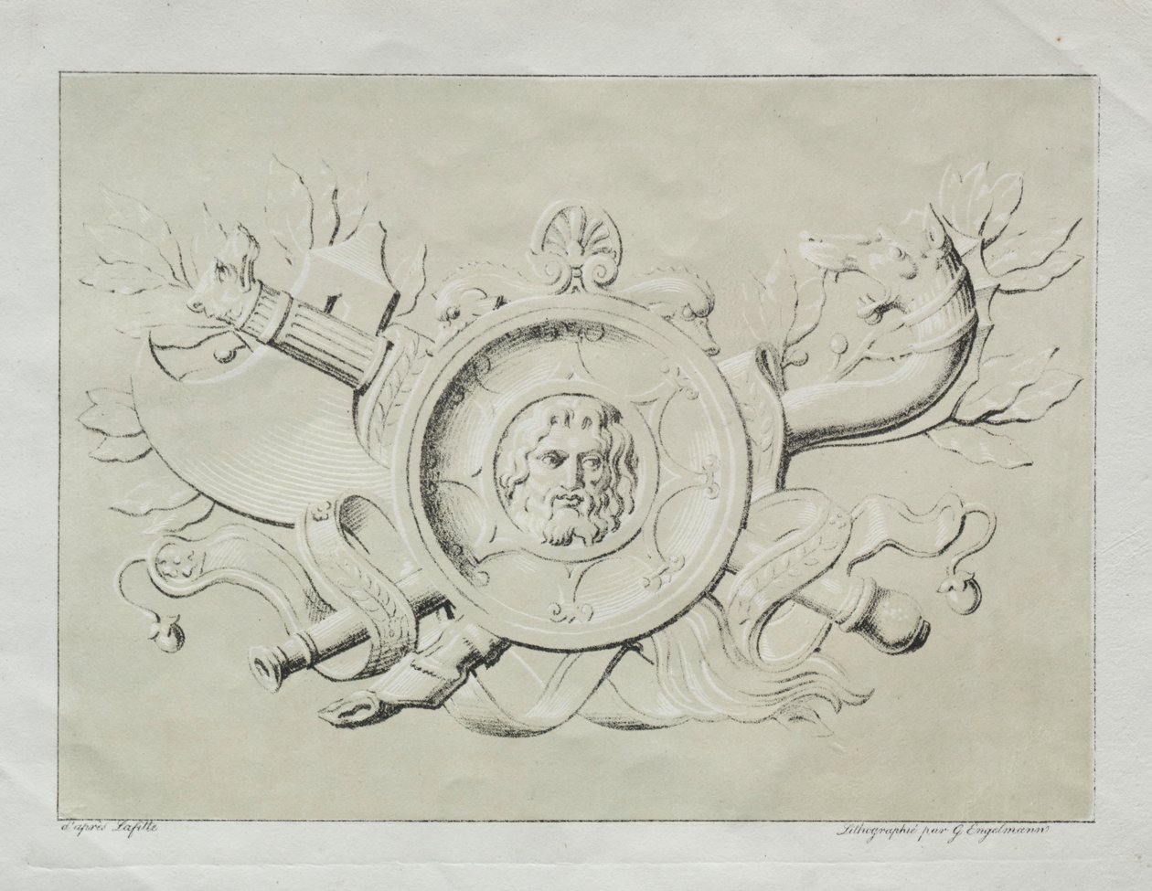 Litográfiai esszék gyűjteménye: Trófea, c. 1816. alkotó: Gottfried or Godefroy Engelmann