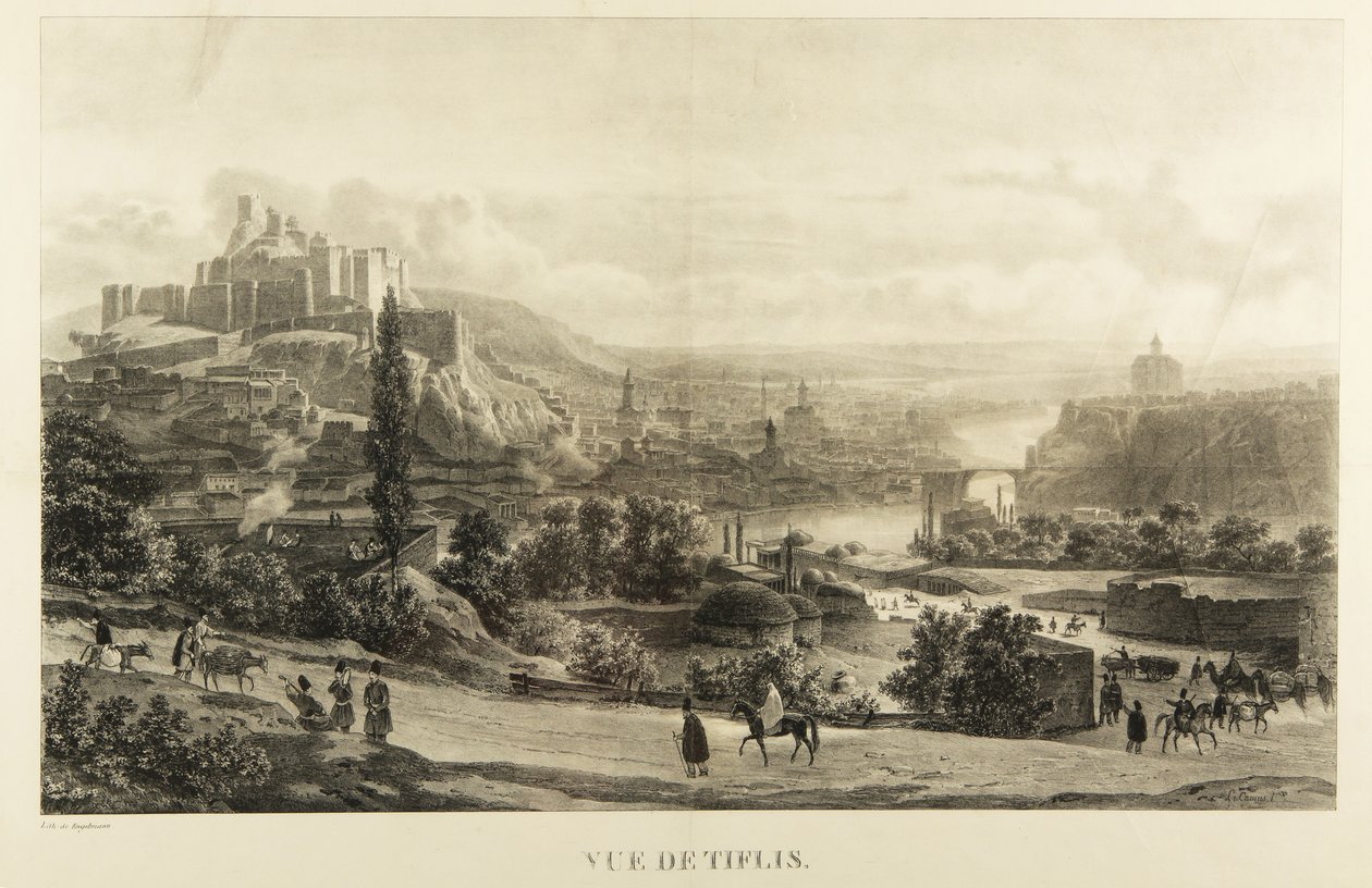 Tiflis látképe, 1830-as évek alkotó: Gottfried or Godefroy Engelmann
