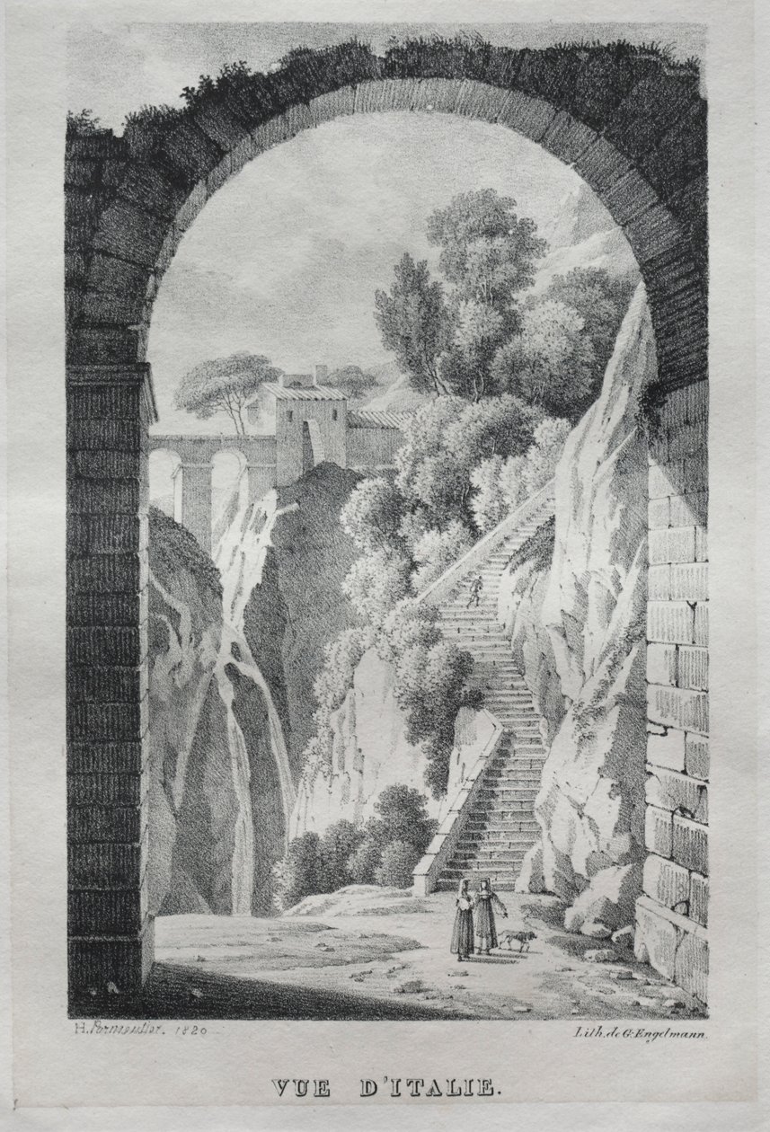 Vue dItalie, 1820. alkotó: Gottfried or Godefroy Engelmann