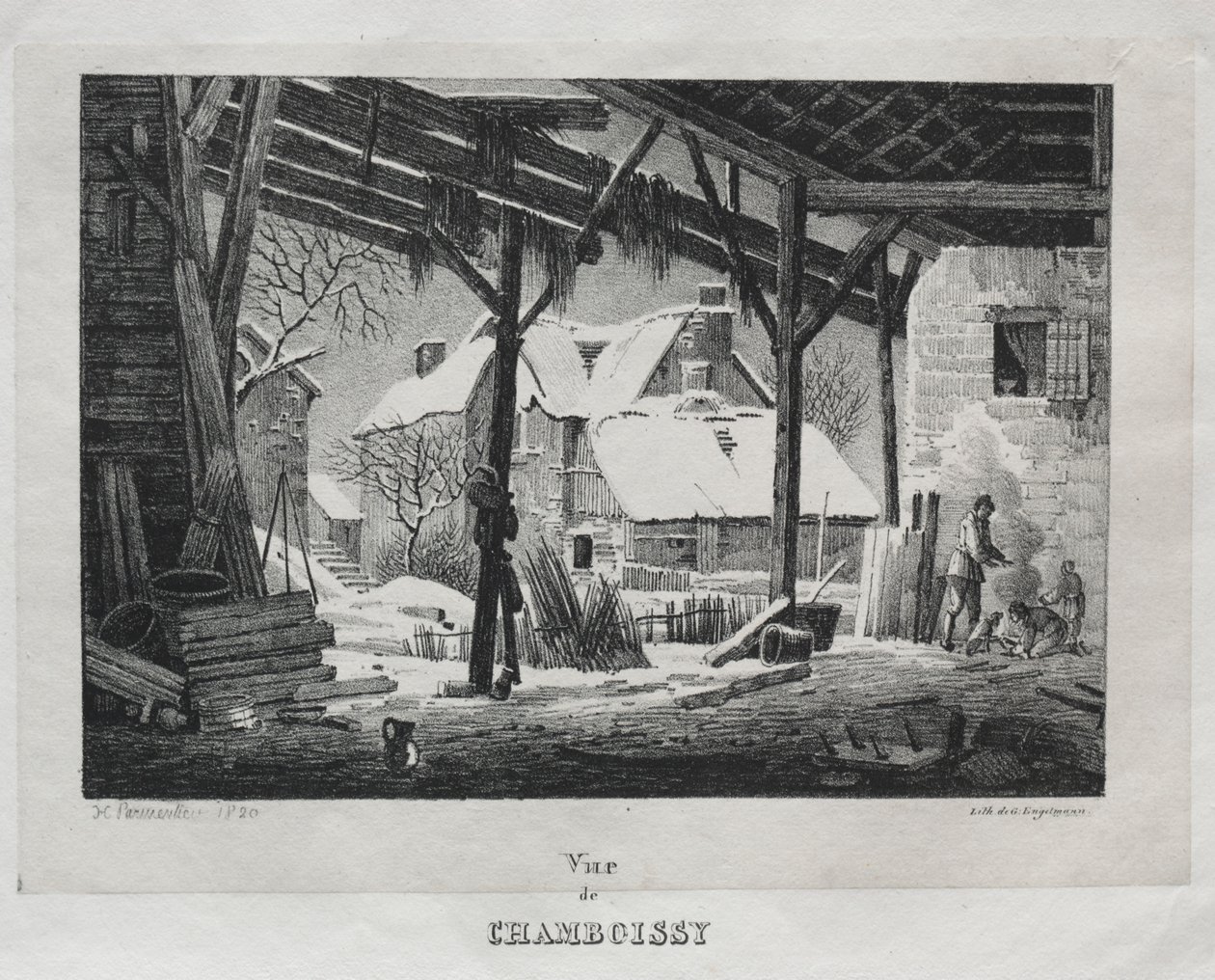 Chamboissy látképe, 1820. alkotó: Gottfried or Godefroy Engelmann