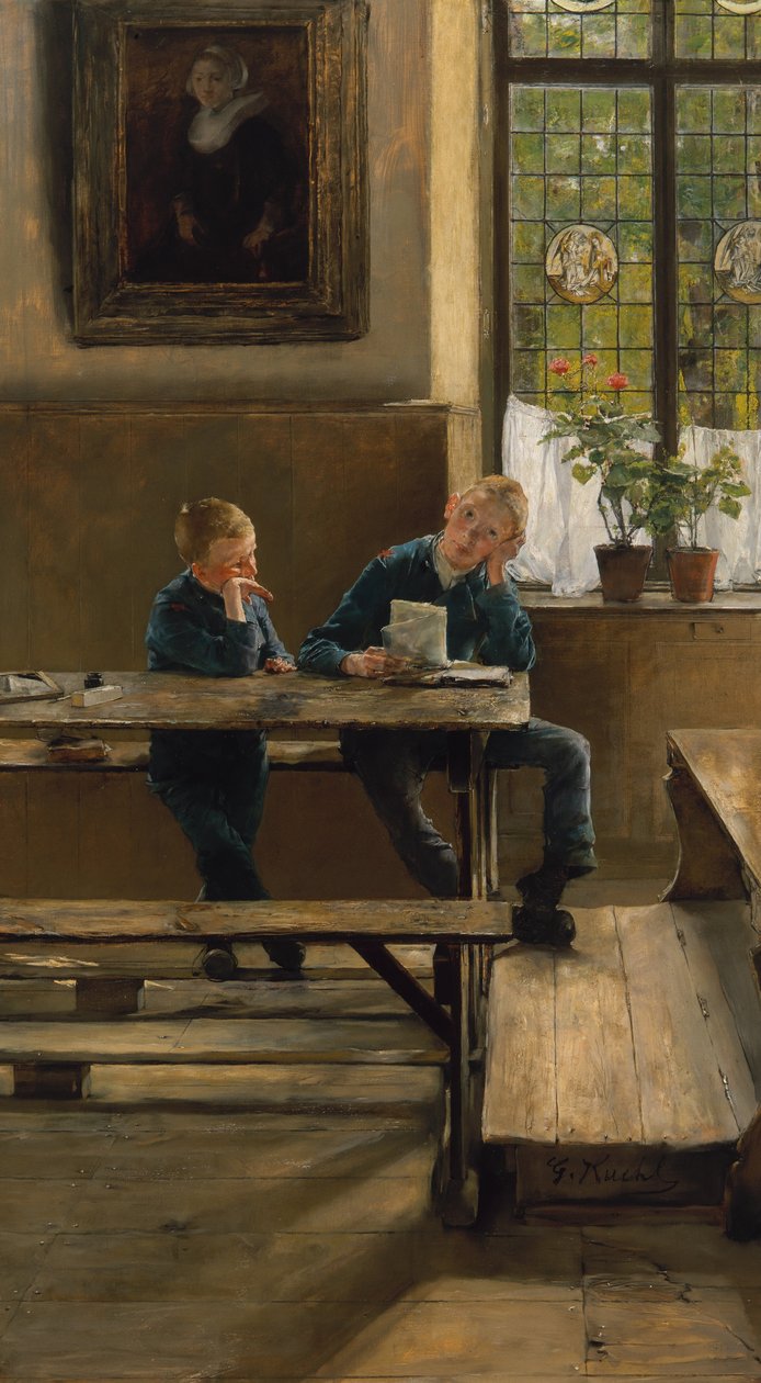 Az árvaházban, 1886 körül (olaj, tábla) alkotó: Gotthardt Johann Kuehl