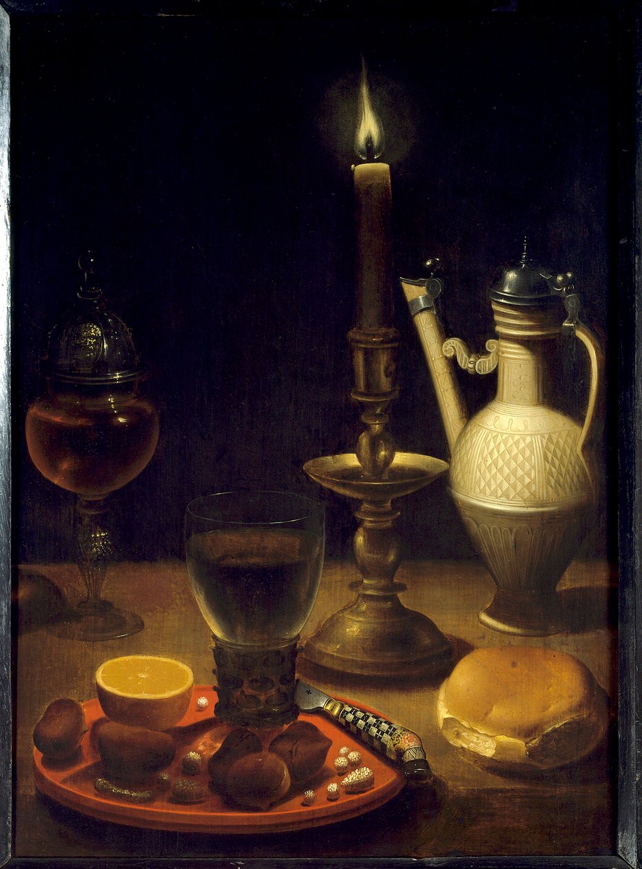 Csendélet gyertyafényben Gotthardt festménye, Wedig (Gottfried Von Wedig) (1583-1641) alkotó: Gotthardt von Wedig