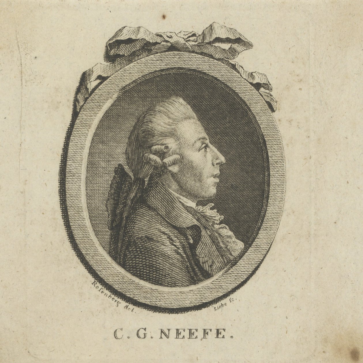 Christian Gottlob Neefe zeneszerző portréja 1748-1798 , c. 1780. alkotó: Gottlob August Liebe