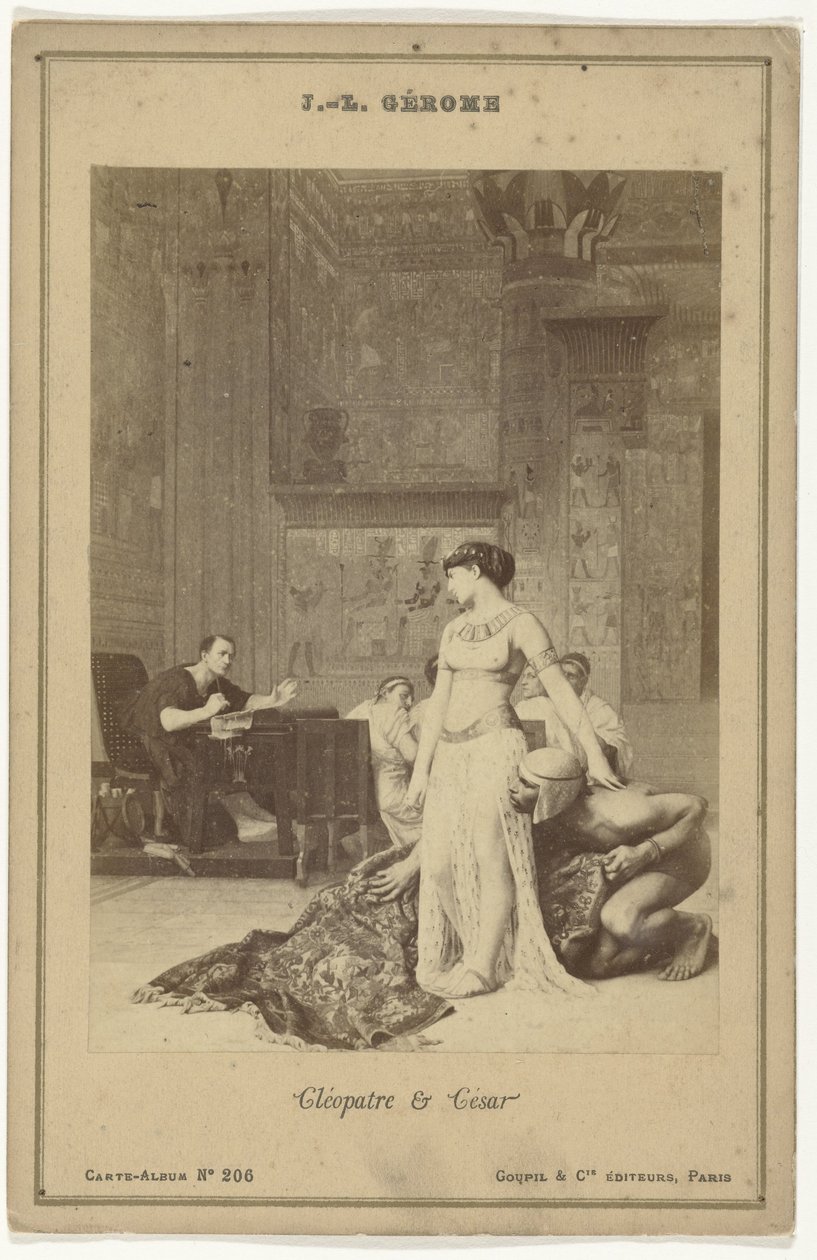 Jean-Léon Gérôme Cléopatre és César című festményének fotóreprodukciója alkotó: Goupil and Cie.