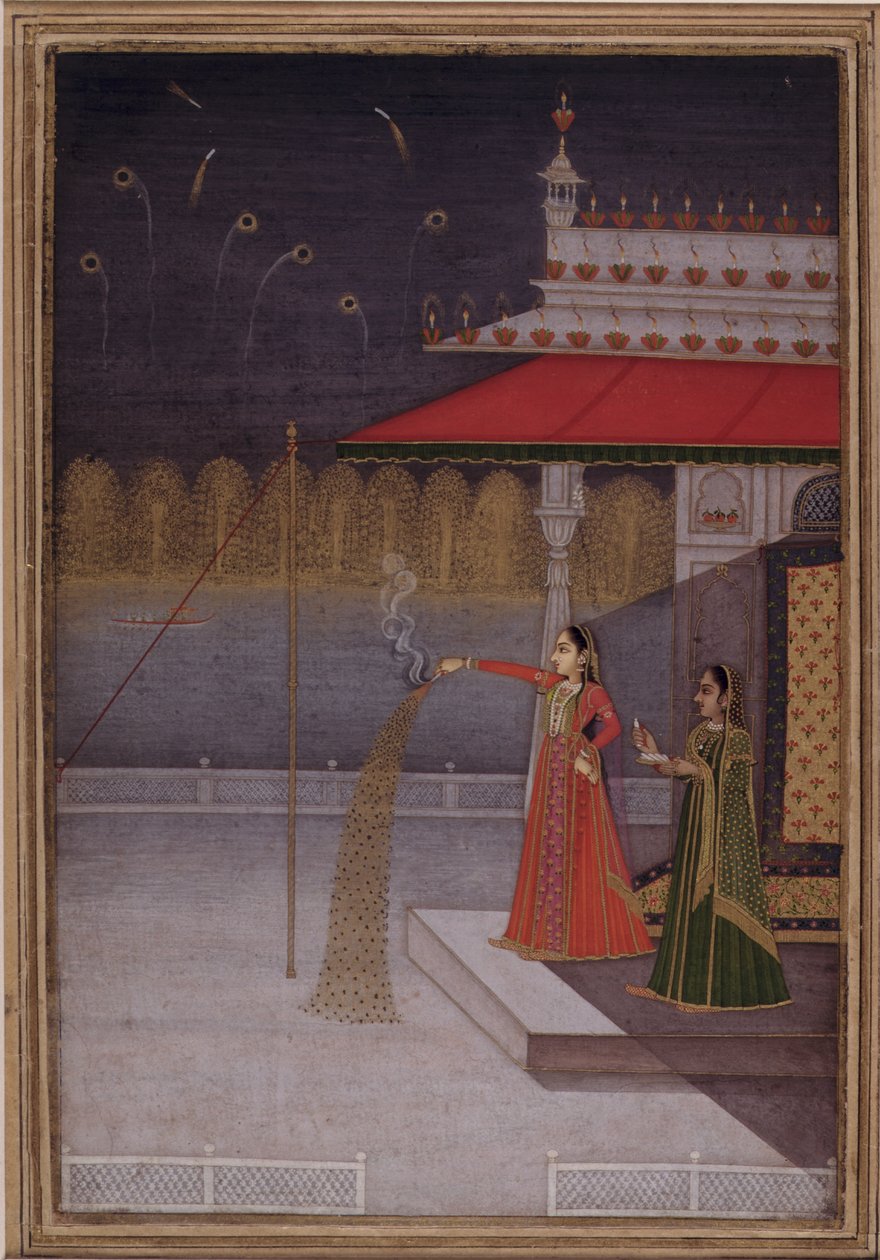 Shab-barat éjszakája, 1735-40 körül (átlátszatlan akvarell papíron) alkotó: Gouvardhan (attr. to)