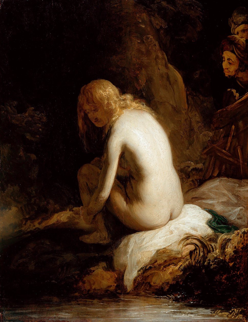 "" Suzanne et les vieillards "" (Susanna és a vének) Peinture de Govaert (Govert) Flinck (1615-1660) Olaj, fa Méret 49,6x37,8 cm Staatliche Museen, Berlin alkotó: Govaert Flinck