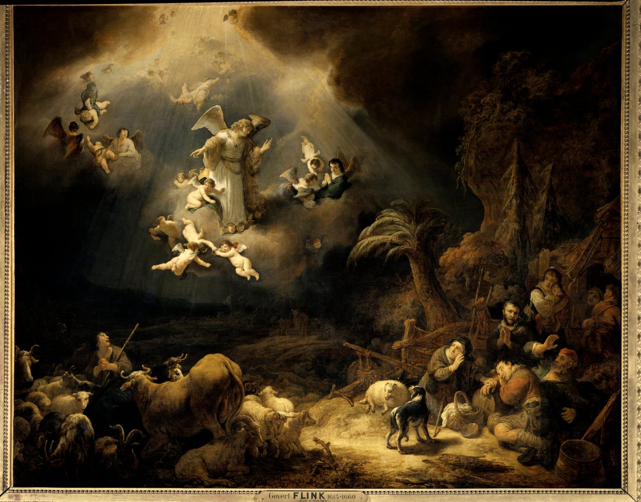 A bejelentés a pásztoroknak Govaert Flink (1615-1660) festménye (ec.flam.) 1639 V. 1,6x1,96 m Párizs, Musee du Louvre. alkotó: Govaert Flinck