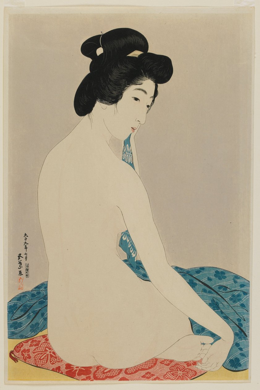 Woman After a Bath, Taisho korszak, 1920. július (színes fatömbnyomat) alkotó: Goyo Hashiguchi
