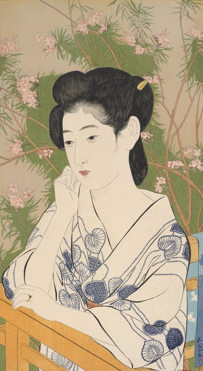 Nő a Hot Spring Hotelben, 1920 (faminta) alkotó: Goyo Hashiguchi