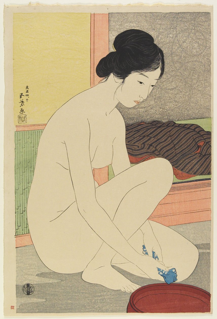 Nő a fürdőben, 1915 október alkotó: Goyo Hashiguchi