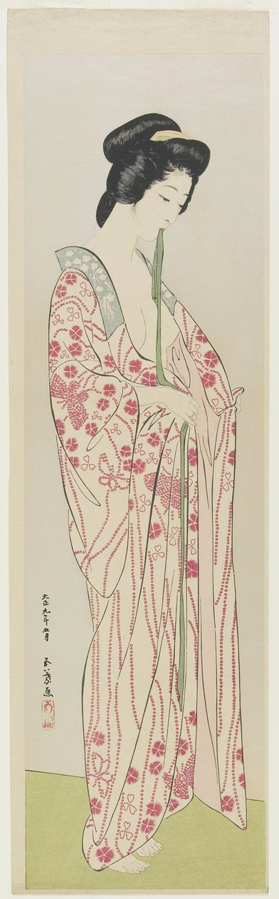 Nő kimonó alsóneműben, 1920. május alkotó: Goyo Hashiguchi