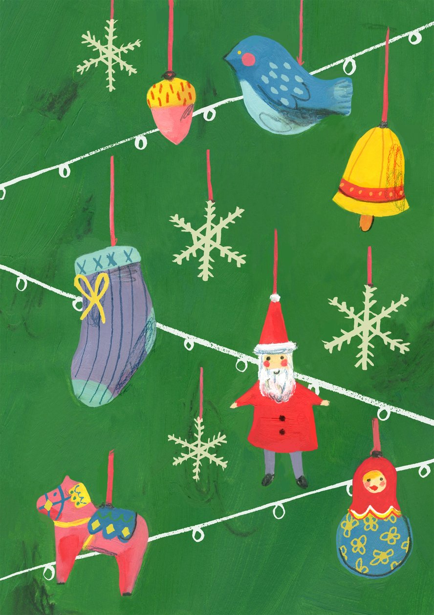 Karácsonyi díszek, 2013 (olaj, papír) alkotó: Grace Helmer