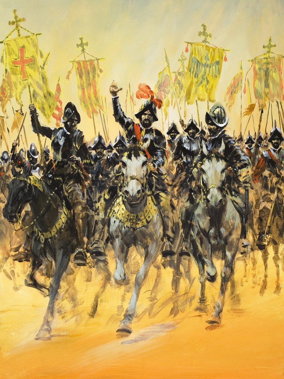 Spanyol hódítók (gouache, papír) alkotó: Graham Coton