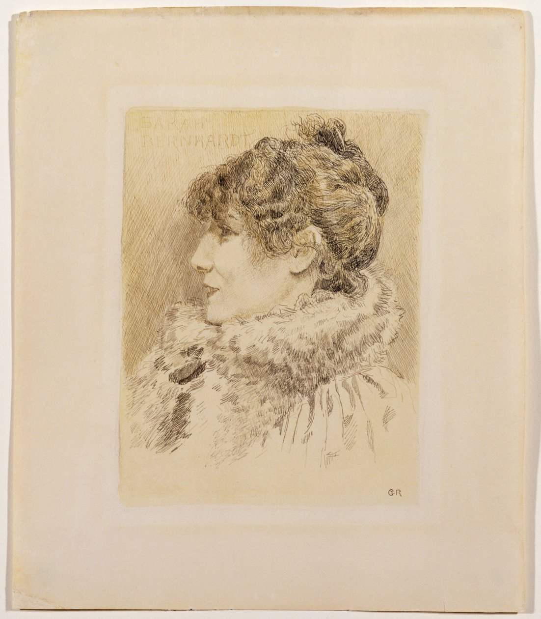 Sarah Bernhardt (1844-1923) portréja (tinta és mosás papíron) alkotó: Graham Robertson