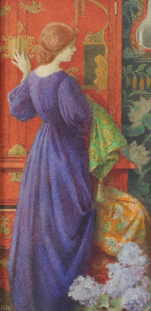 A lakkszekrény, 1920 körül (akvarell papíron) alkotó: Graham Robertson