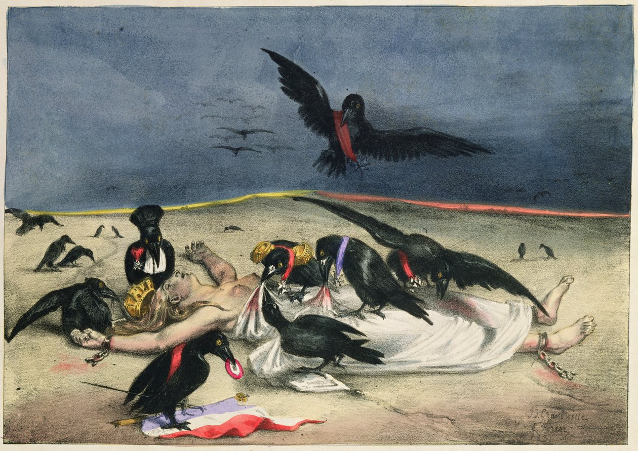 Franciaország mindenféle varjúnak szállított, a „La Caricature”-től, 1831. október 31. alkotó: Grandville