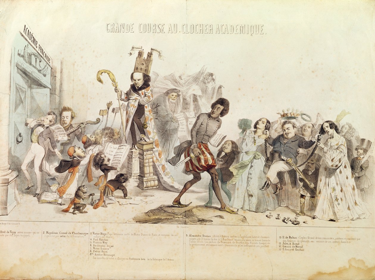 A Nagy Akadémiai Verseny, az Academie Francaise karikatúrája alkotó: Grandville