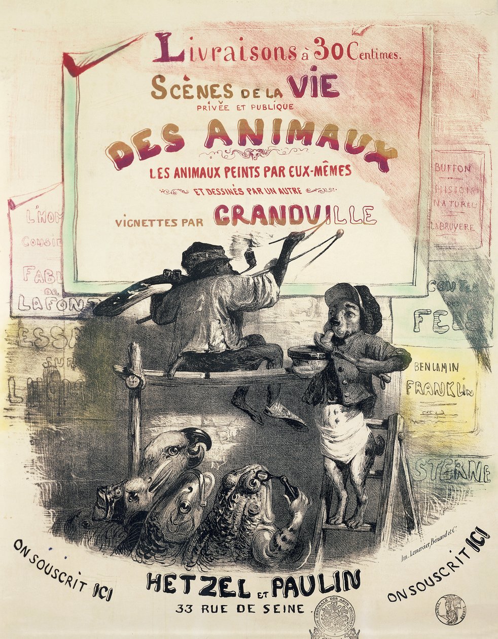 Jelenetek az állatok életéből, Gerard Grandville (1803-1847) alkotó: Grandville