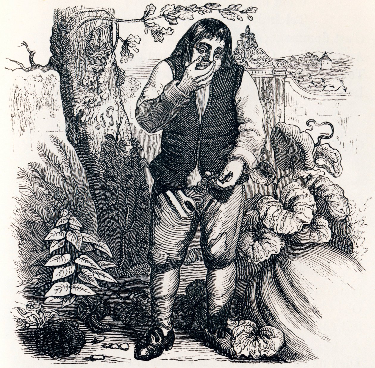 A makk és a sütőtök (Le gland et la citrouille) - La Fontaine meséi alkotó: Grandville