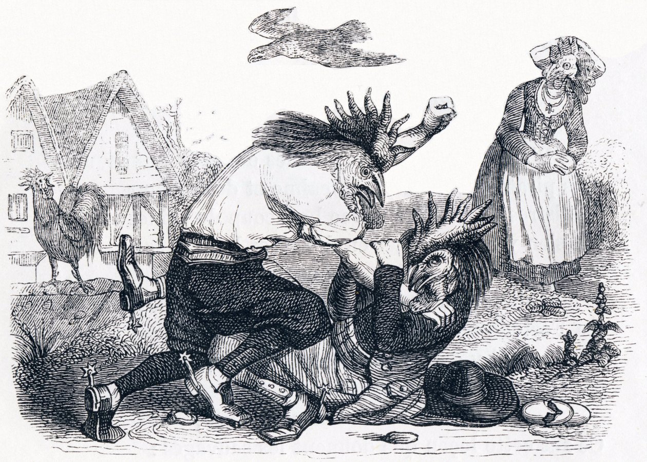 A két pörkölő - Fables by La Fontaine alkotó: Grandville