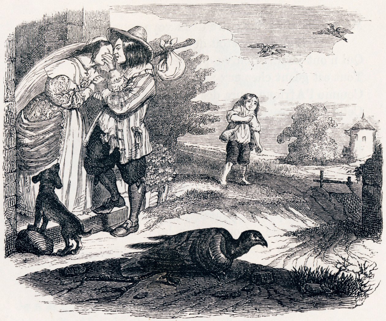 Mindkét galamb – La Fontaine meséi alkotó: Grandville