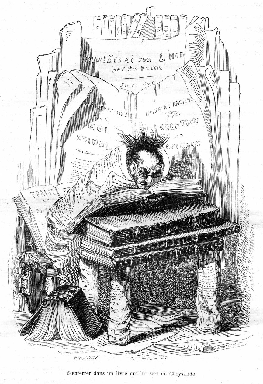 Rajzfilm: Grandville metszet, az "Állatok magán- és közélete (Les animaux painted by them memes)" című könyvből, Hetzel kiadás 1867 p. 563. - A G alkotó: Grandville (1803 47)
