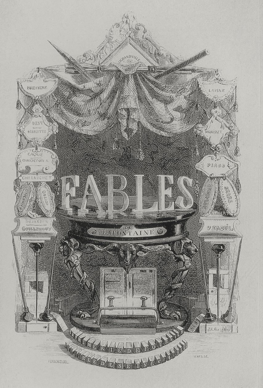 Fables de las Fountaine címlapja alkotó: Grandville