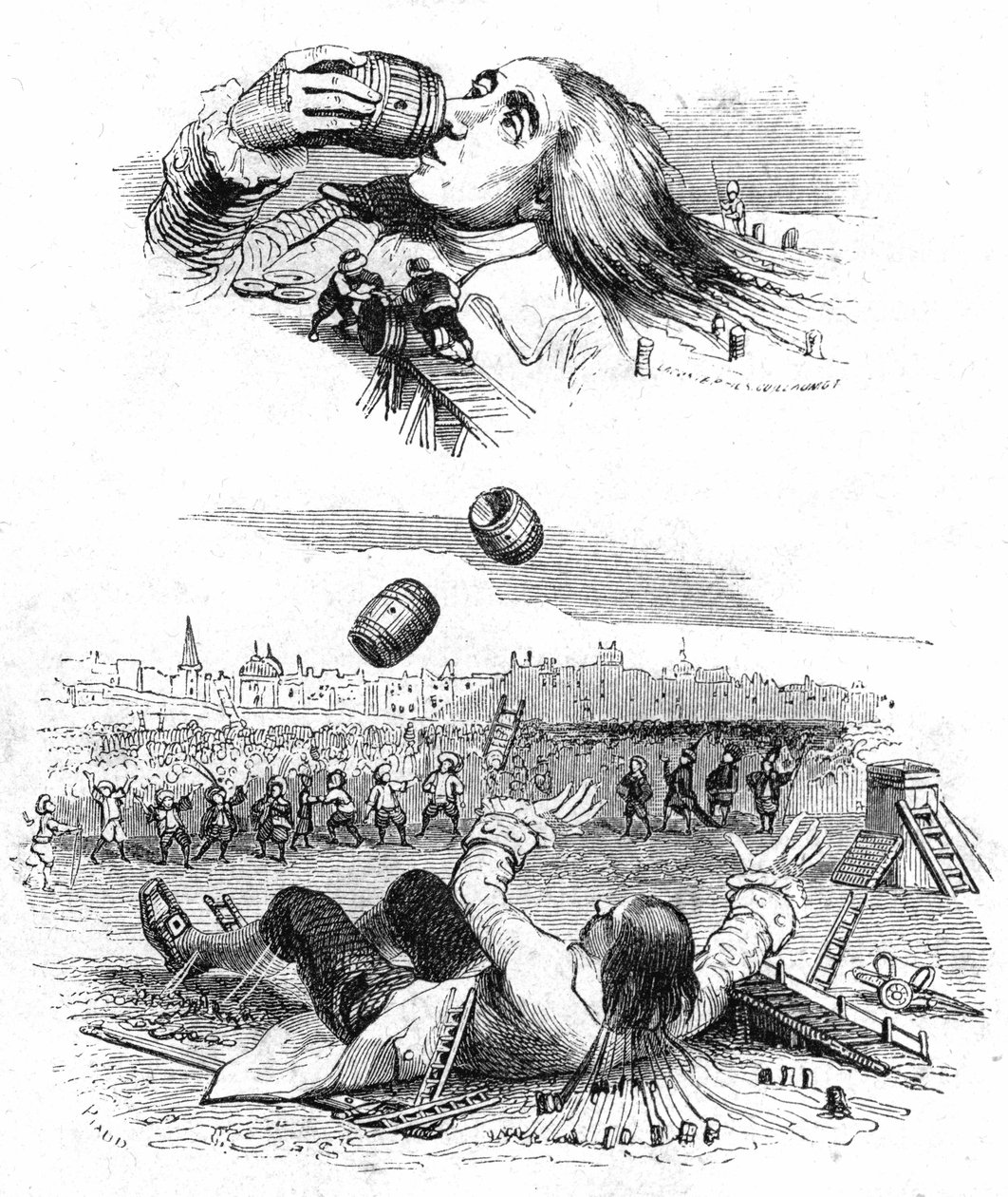 Illusztráció a Jonathan Swift által írt Gulliver utazásaihoz alkotó: Grandville (1803 47)