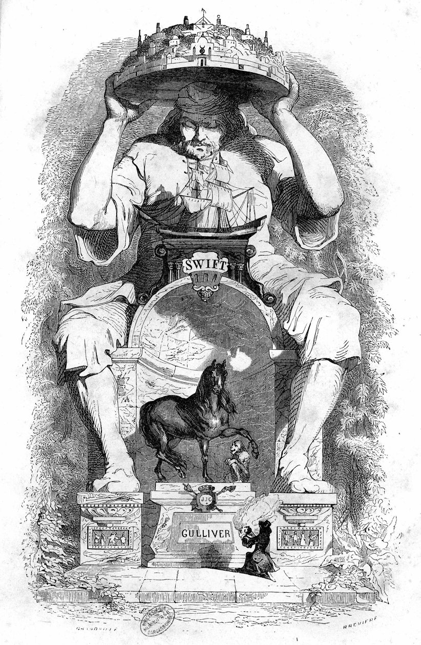Illusztráció a Jonathan Swift által írt Gulliver utazásaihoz alkotó: Grandville (1803 47)
