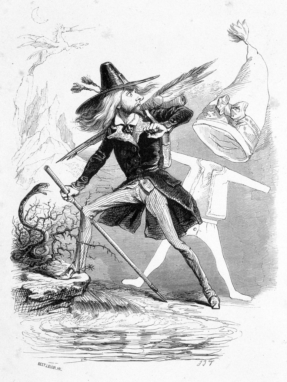 Louis Reybaud „Jérôme Paturot társadalmi pozíciót keresve” című művében alkotó: Grandville