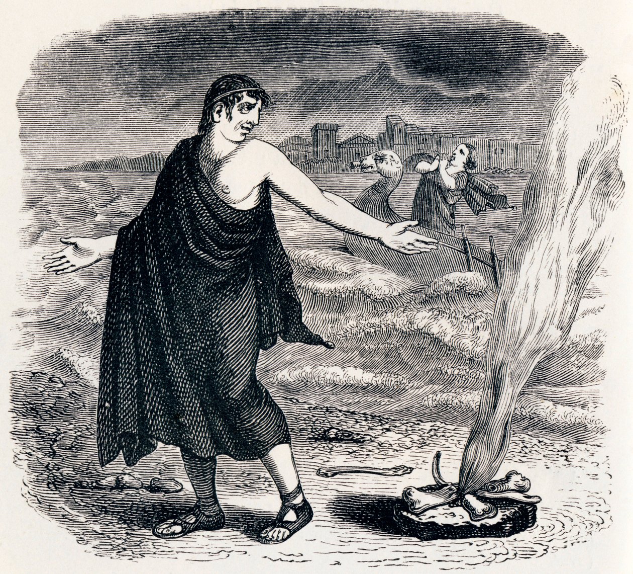 Jupiter és az utas – La Fontaine meséi alkotó: Grandville