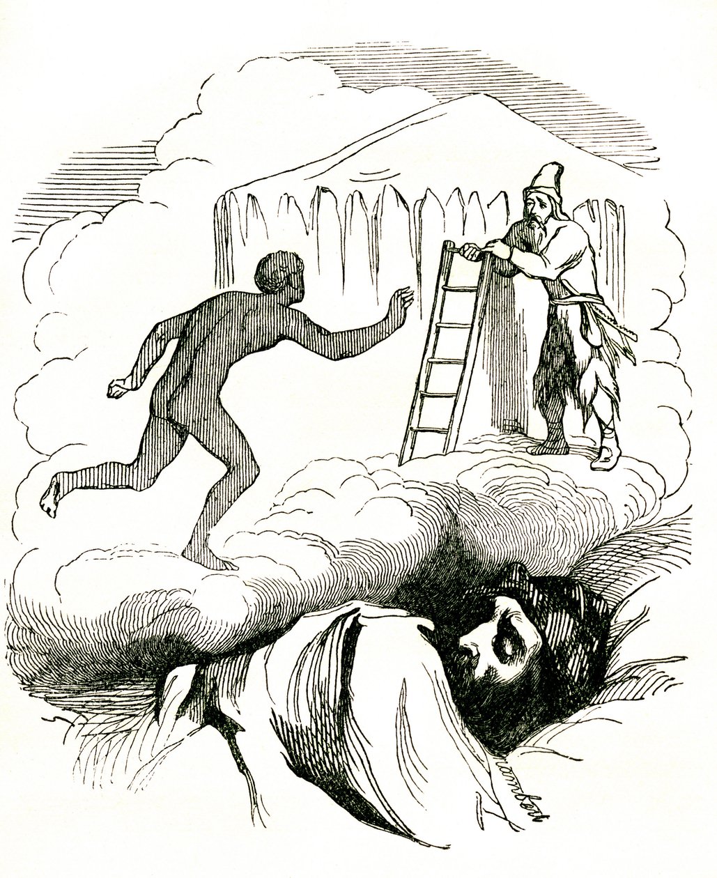 Robinson Crusoe kalandjai, Daniel De Foe, 19. század vége (metszet) alkotó: Grandville (1803 47)