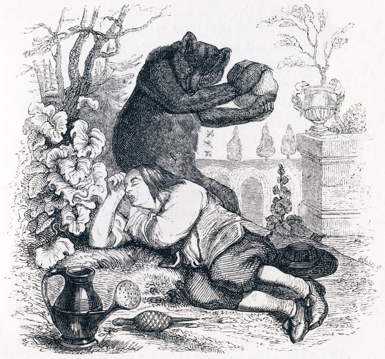 A medve és a kertbarát - La Fontaine meséi alkotó: Grandville