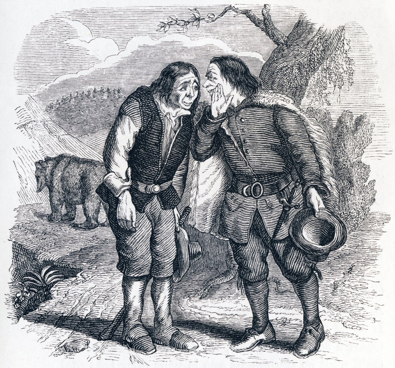 A medve és a két barát - La Fontaine meséi alkotó: Grandville