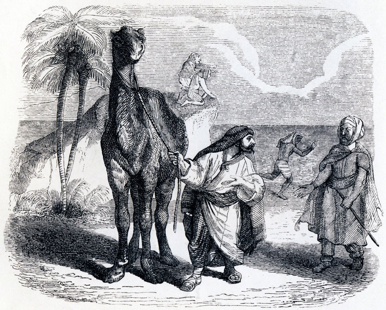 A teve és az úszó botok – La Fontaine meséi alkotó: Grandville