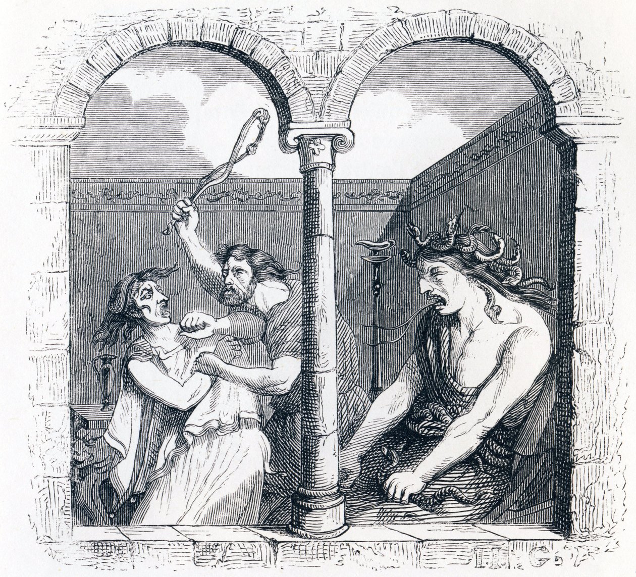 A viszály (La discorde) - La Fontaine meséi alkotó: Grandville