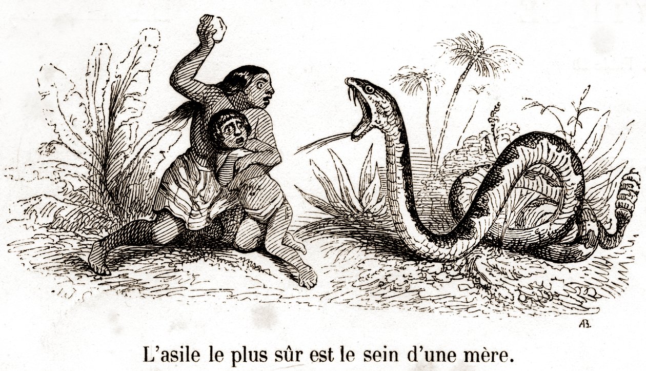 A legbiztonságosabb menedék az anyai kebel. alkotó: Grandville (1803 47)
