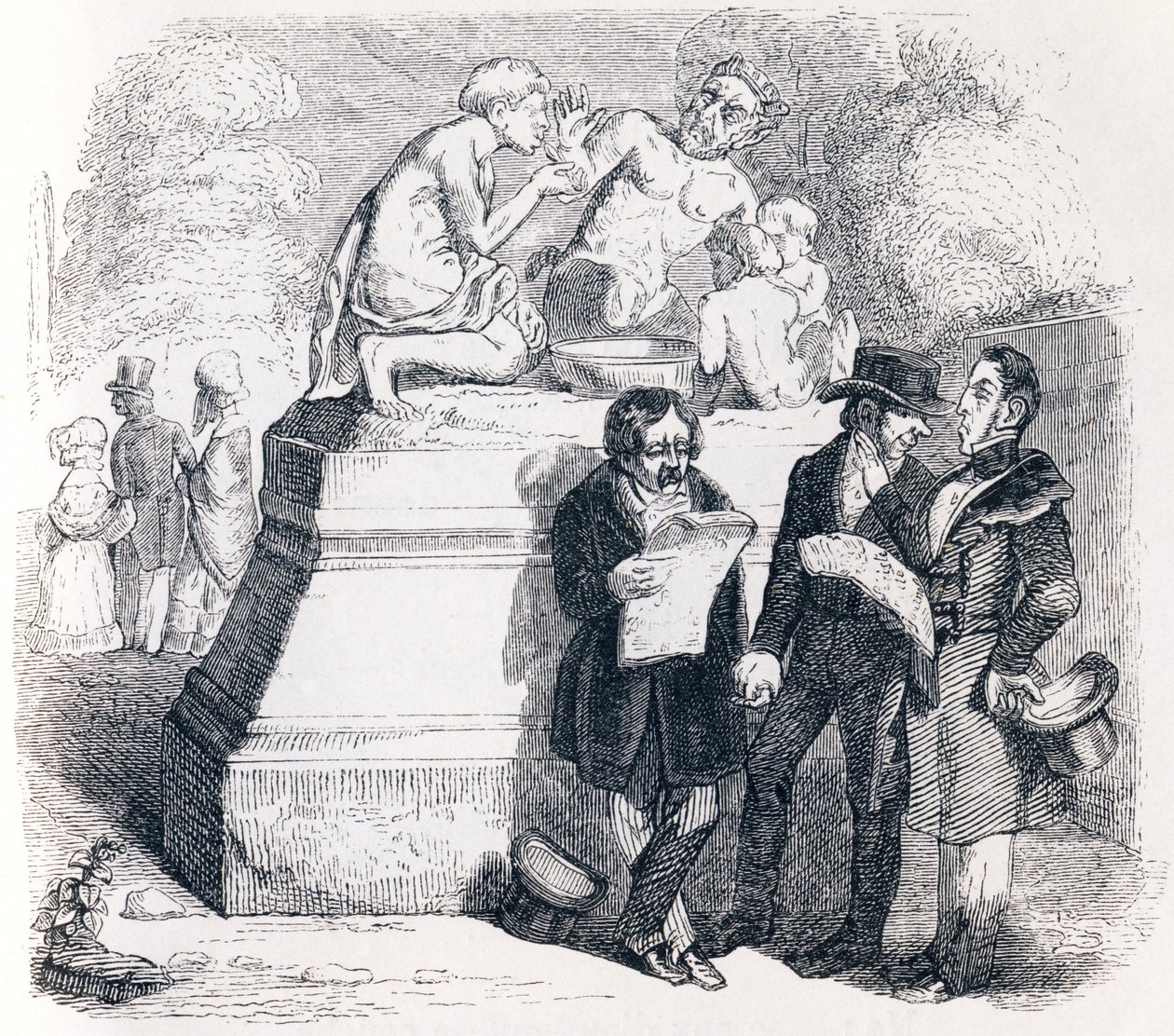 A szatír és a járókelő - La Fontaine meséi alkotó: Grandville