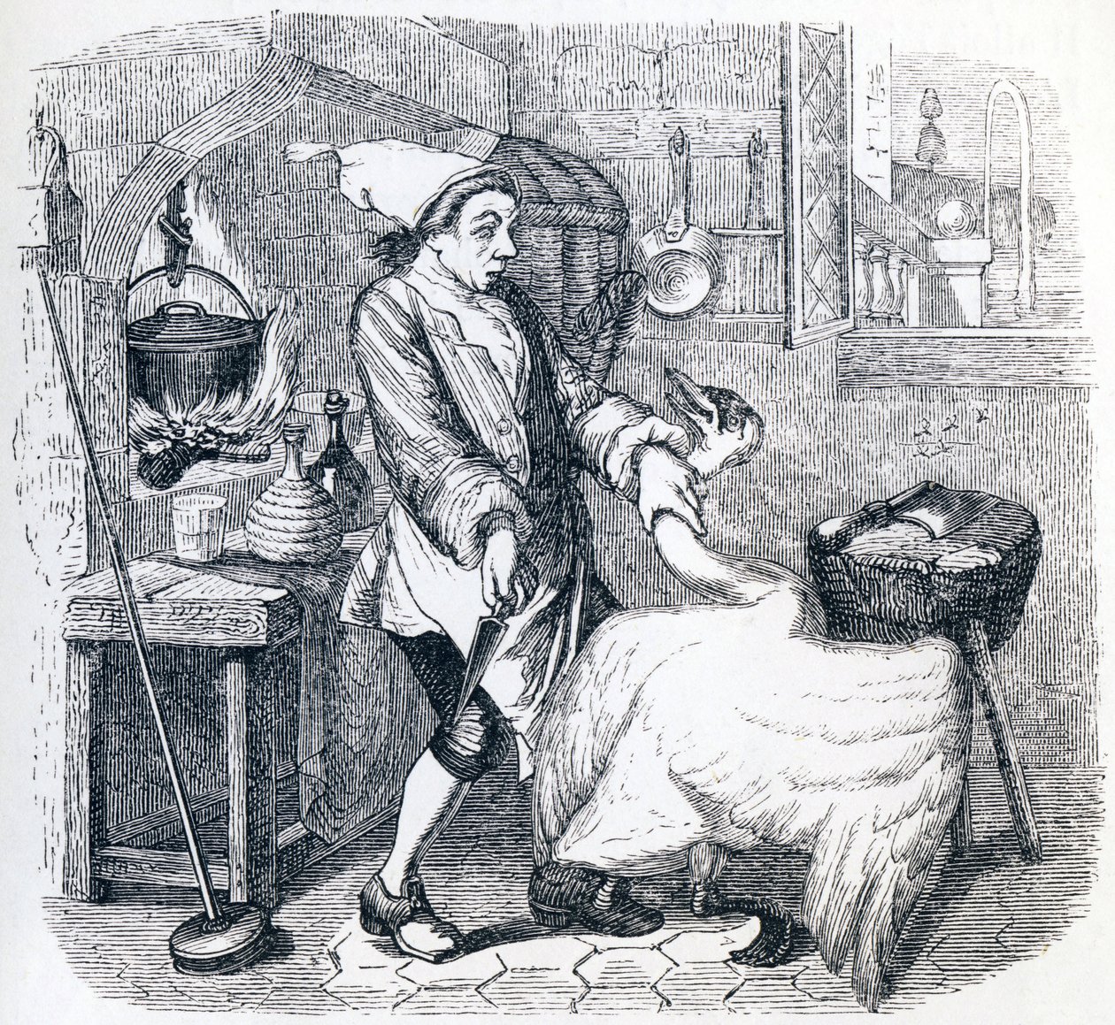 A hattyú és a szakács – La Fontaine meséi alkotó: Grandville