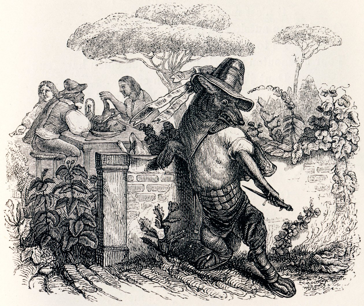 A farkas és a pásztorok - La Fontaine meséi alkotó: Grandville