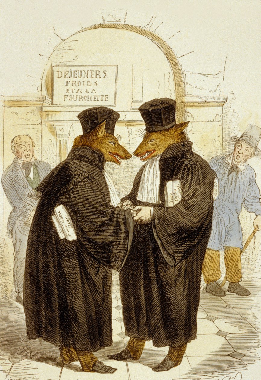 a tolvajok között van becsület, a 100 Példabeszédből alkotó: Grandville (1803 47)