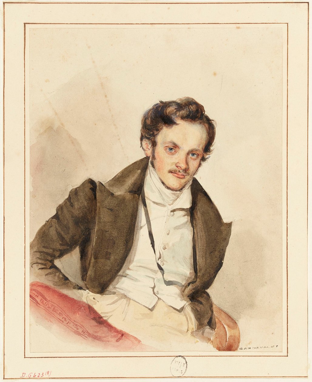 Egy barát portréja, valószínűleg Guiaud (1811-1876) alkotó: Grandville