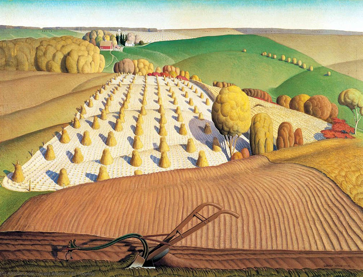 Őszi szántás alkotó: Grant Wood