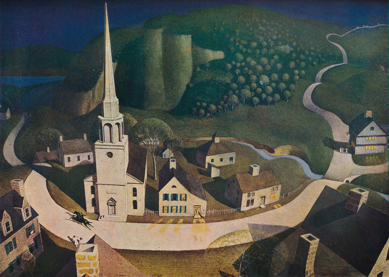 Paul Revere éjféli lovaglása, 1931, 1943. alkotó: Grant Wood