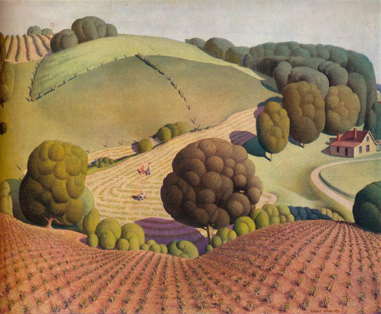 Fiatal kukorica, 1931, 1938 alkotó: Grant Wood
